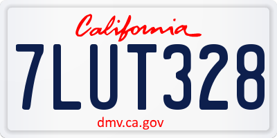CA license plate 7LUT328