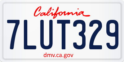 CA license plate 7LUT329