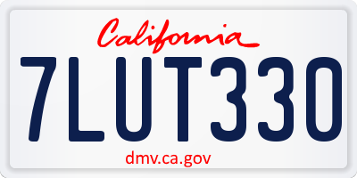 CA license plate 7LUT330