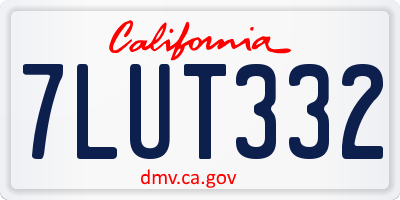 CA license plate 7LUT332