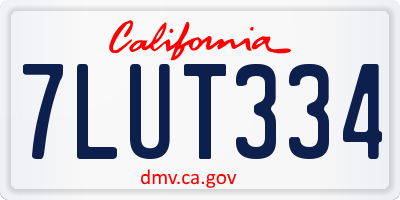 CA license plate 7LUT334