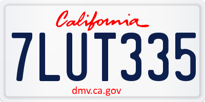 CA license plate 7LUT335