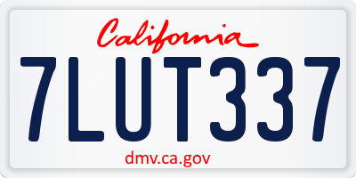 CA license plate 7LUT337