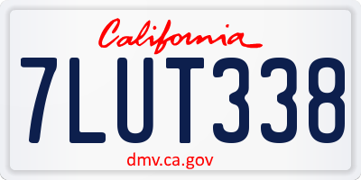 CA license plate 7LUT338