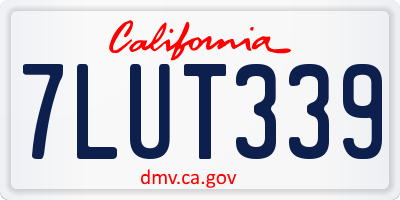 CA license plate 7LUT339