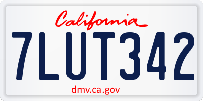 CA license plate 7LUT342