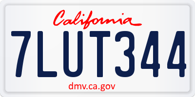CA license plate 7LUT344