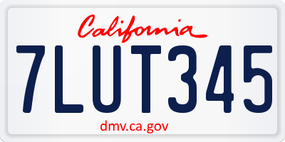 CA license plate 7LUT345