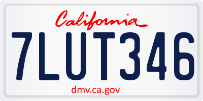 CA license plate 7LUT346