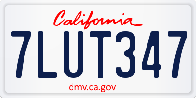 CA license plate 7LUT347