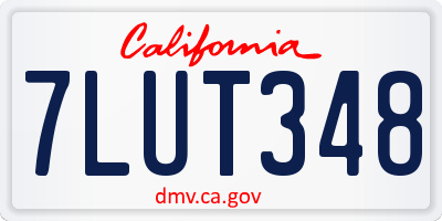 CA license plate 7LUT348