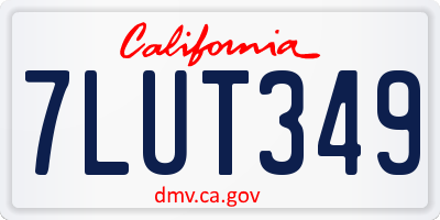 CA license plate 7LUT349