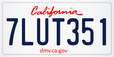 CA license plate 7LUT351