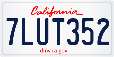 CA license plate 7LUT352