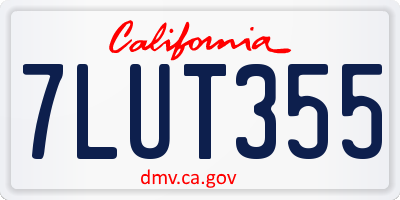 CA license plate 7LUT355
