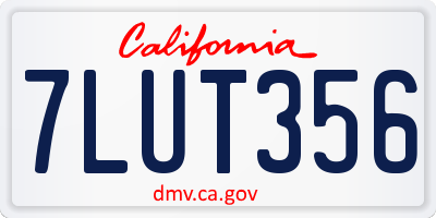 CA license plate 7LUT356