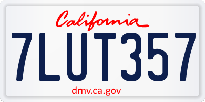 CA license plate 7LUT357