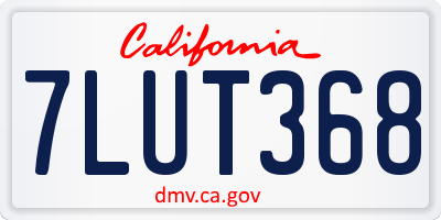 CA license plate 7LUT368