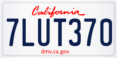 CA license plate 7LUT370