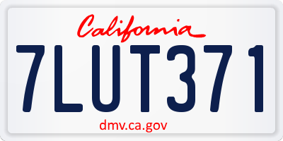 CA license plate 7LUT371