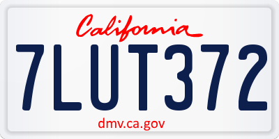 CA license plate 7LUT372
