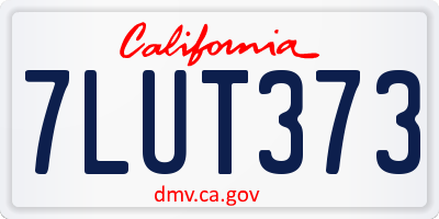 CA license plate 7LUT373