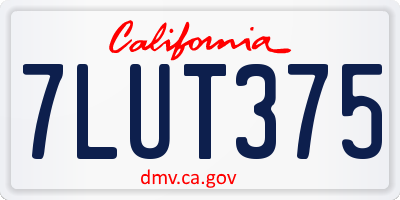 CA license plate 7LUT375