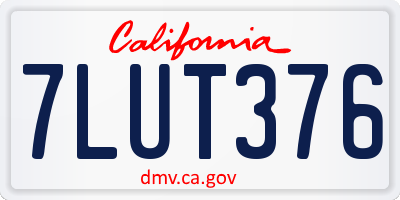 CA license plate 7LUT376