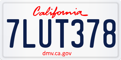 CA license plate 7LUT378
