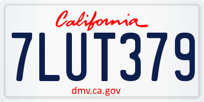 CA license plate 7LUT379