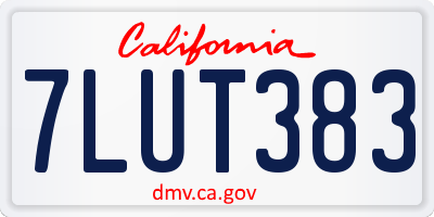 CA license plate 7LUT383