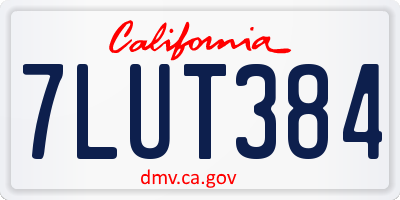 CA license plate 7LUT384