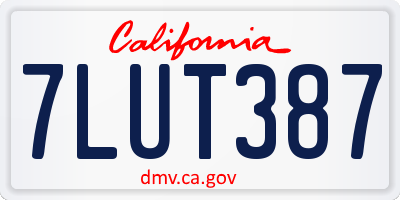 CA license plate 7LUT387