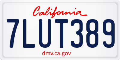 CA license plate 7LUT389