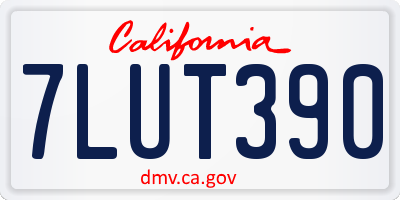 CA license plate 7LUT390