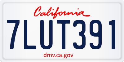 CA license plate 7LUT391