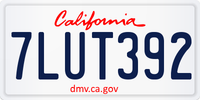 CA license plate 7LUT392