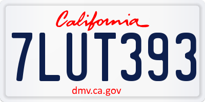 CA license plate 7LUT393