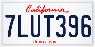 CA license plate 7LUT396