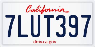 CA license plate 7LUT397
