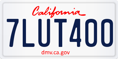 CA license plate 7LUT400