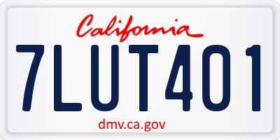 CA license plate 7LUT401
