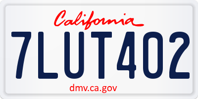 CA license plate 7LUT402