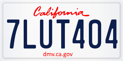 CA license plate 7LUT404