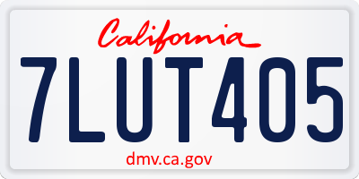 CA license plate 7LUT405