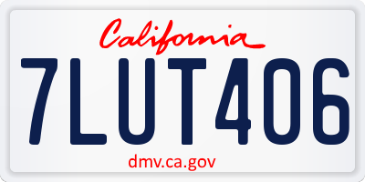 CA license plate 7LUT406