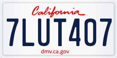 CA license plate 7LUT407
