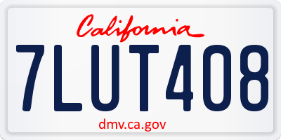 CA license plate 7LUT408