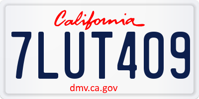 CA license plate 7LUT409
