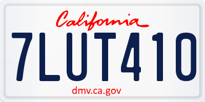 CA license plate 7LUT410